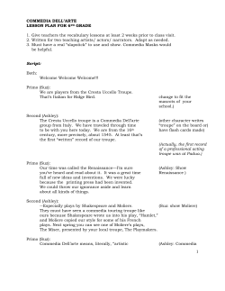 1 COMMEDIA DELL`ARTE LESSON PLAN FOR 6TH GRADE 1