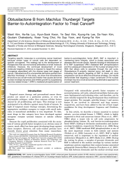Obtusilactone B from Machilus Thunbergii Targets Barrier