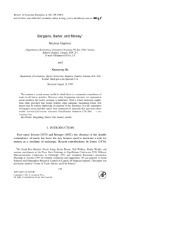 Bargains, Barter, and Money