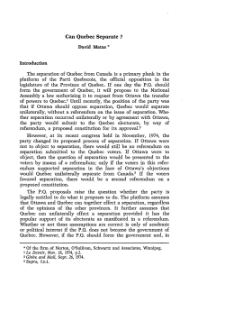 Can Quebec Separate - McGill Law Journal