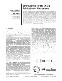 Error Analysis for the In-Situ Fabrication of Mechanisms