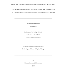 The Effect of Kinesio Tape On The Eccentric