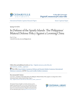 In Defense of the Spratly Islands: The Philippines` Bilateral Defense