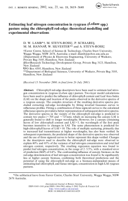 Estimating leaf nitrogen concentration in ryegrass