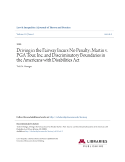 Driving in the Fairway Incurs No Penalty: Martin v. PGA Tour, Inc