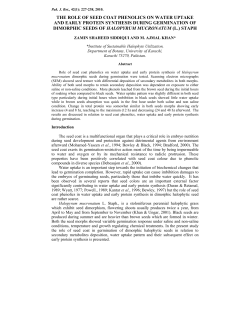 The role of seed coat phenolics on water uptake and early protein