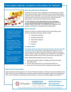 Prescription Opioids: Guideline Information for Patients