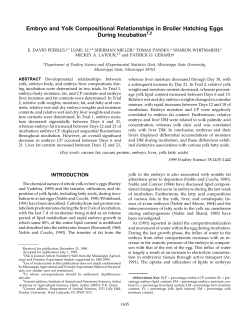 Embryo and Yolk Compositional Relationships in
