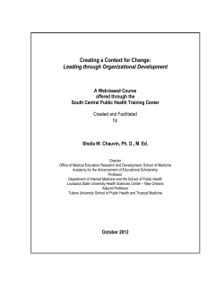 Creating a Context for Change - Tulane Learning Management