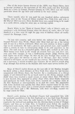 One of the better known drovers of the 1820`s was Daniel Drew, later