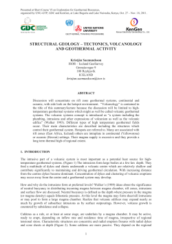 STRUCTURAL GEOLOGY &ndash; TECTONICS, VOLCANOLOGY AND