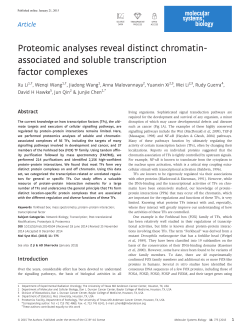 Proteomic analyses reveal distinct chromatinassociated and soluble