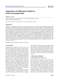 Adjustment of Infiltration Models in Poorly Developed Soils