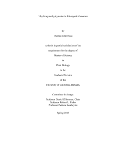5-hydroxymethylcytosine in Eukaryotic Genomes by Thomas John
