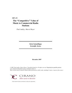 The “Competitive” Value of Music to Commercial Radio