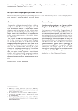 Principal studies on phosphate glasses for fertilizers