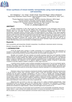 Green synthesis of mixed metallic nanoparticles using room