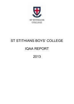 ST STITHIANS BOYS` COLLEGE IQAA REPORT 2013