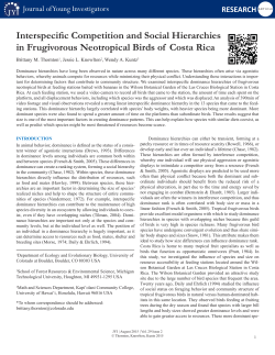 Interspecific Competition and Social Hierarchies in Frugivorous