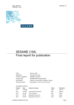 Sesame - Final Report