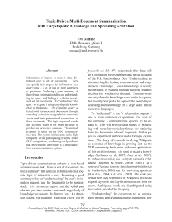 Topic-Driven Multi-Document Summarization with Encyclopedic