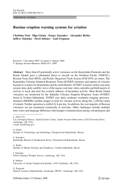 Russian eruption warning systems for aviation