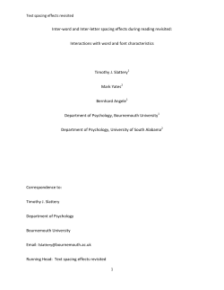 Inter-word and Inter-letter spacing effects during reading revisited