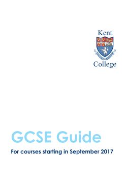 GCSE curriculum guide - Kent College Pembury