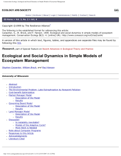 Ecological and Social Dynamics in Simple Models of Ecosystem
