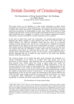 The Boundaries of Drug Assisted Rape