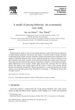 A model of pricing behavior: An econometric case study