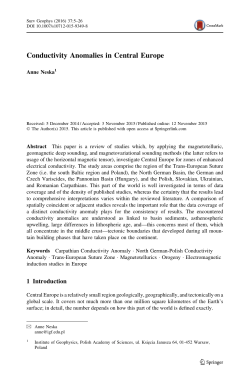 Conductivity Anomalies in Central Europe