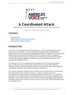 A Coordinated Attack: Judge Hanen and the Nativist Lawsuit Against
