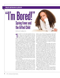 I`m Bored. - National Association for Gifted Children