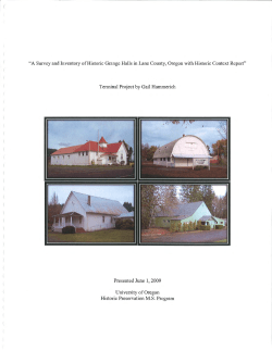 A survey and inventory of historic grange halls in Lane County