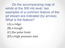 Features of the jet stream