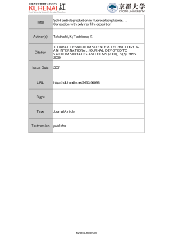Title Solid particle production in fluorocarbon plasmas. I. Correlation