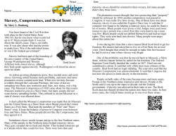 Slavery, Compromises, and Dred Scott