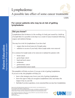 Lymphedema - the University Health Network