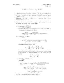 Final Exam Solutions