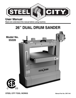 26&rdquo; dual drum sander - Steel City Tool Works