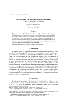 CONDITIONING ON AUXILIARY VARIABLE MEANS IN FINITE