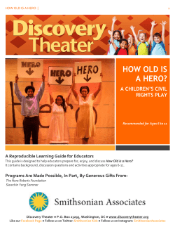 Learning Guide - the Discovery Theater!