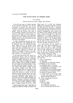 THE EVOLUTION OF SPIDER WEBS Ce?itral Connecticut State
