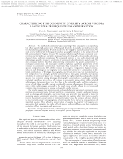 characterizing fish community diversity across virginia
