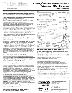 Infinex Assembly Instructions for Recessed Profiles
