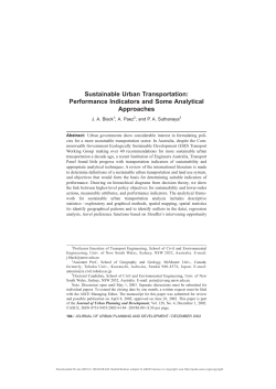 Sustainable Urban Transportation: Performance Indicators and