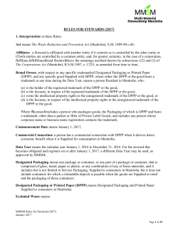RULES FOR STEWARDS (2017) 1. Interpretation in these Rules: Act