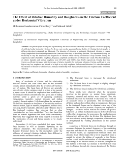 The Effect of Relative Humidity and Roughness on the Friction