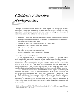 Children`s Literature Bibliographies - Faculty Profiles